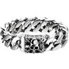 JewelryWe Bracciale Unisex in Acciaio Inossidabile, Braccialetto Teschio Catena Bici Punk, Colore Argento Oro