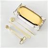Chexin Set di 4 accessori per candele, con levacapsule, taglia-stoppini e vassoio portaoggetti, in acciaio inox, set di utensili per candele, regalo per lume di candela (oro)