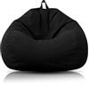 RANJIMA Pouf per bambini e adulti, 100 x 120 cm, pouf per adulti, grande sacco da gioco XL Bean Bag Chair, solo rivestimento, senza imbottitura, per interni ed esterni (nero)