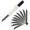 FOSHIO Taglierino di precisione Taglierino Professionale Cutter a 30° per pellicole, carta, artigianato e carta da parati, coltello da intaglio con 10 pezzi Snap-off 30° Lame 9mm