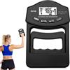 GOMETY Manometro digitale, 396lb/180 kg, nero, dinamometro manuale con cavo di ricarica USB, intelligente e sensibile, impugnatura Strength Trainer elettronica, grande schermo LED