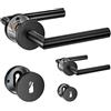 HENYIN Confezione da 2 maniglie per porte in acciaio inossidabile rosone per foro chiave, maniglia per serratura a mortaio, colore nero (SO2-103K-B-2)