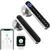 eLinkSmart Maniglia per impronte digitali Serratura per porta Smart Leve di blocco eLinkSmart Keyless Entrata Manopola per camera da letto Porta anteriore posteriore Bluetooth App Telefono iOS Watch Argento