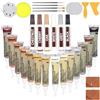 AN-WATTY Kit Riparazione Legno 20 Colori, Stucco per Legno con 14 Colori Stucco Legno e 6 Colori Pennarello per Legno, Stucco per Legno Riempitivo, Stucco per Parquet per Fori, Graffi, Crepe in Laminato