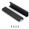 Ndjiloik 10 Pezzi Maniglie Armadio Maniglie per Mobili,Maniglie per Mobili da Cucina Maniglie Armadio Maniglia Invisibile Lunghezza totale 150MM,Nero