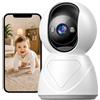 GUOANVISION Telecamera di sorveglianza WiFi da 5 G, per interni, telecamera UHD da 3 MP, per cani, girevole a 355°, per animali domestici, monitoraggio automatico, 3 visioni notturne, audio a due vie, SD/Cloud