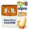 ALPRO CLASSICO, Bevanda alla MANDORLA TRADIZIONALE, Naturalmente Senza Lattosio, con Calcio, Iodio, Vitamine B12, D2, E - 8 Confezioni da 1 Litro