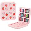 RHOTALL Simpatico astuccio per schede di gioco a forma di fragola per Nintendo Switch/OLED/lite/2, scatola porta schede con 12 slot per cartucce di gioco e 12 slot per schede SD, design magnetico