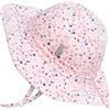 JAN & JUL Cappello da sole in cotone con protezione UPF 50+ per ragazze, Fiori Rosa, 5-12 Years