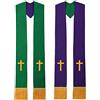 BLESSUME Stola reversibile del pastore del clero della chiesa, Verde e viola 5, taglia unica