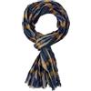 Rotfuchs Sciarpa leggera da donna, in cotone, effetto stropicciato, motivo a quadri, colore giallo, blu, rosso, Made in Germany, giallo blu rosso, 180 x 15 cm (L x B)