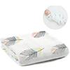 ALBOYI Baby Mussola Asciugamani 120 cm x 110 cm Cotone Organico Cartoon Asciugamano Neonato Mussola Quadrati Morbido Panno Swaddle Coperta Doccia Wipe(Stampa Piuma Colorata)