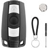 KingYH Guscio Chiave con VL2020 Ricaricabile Batteria 3 Pulsanti Telecomando Custodia Chiave per B-W Series1 2 3 5 6 X1 X5 E81 E82 E87 E88 E89 E90 E91 E92 E93