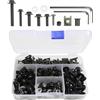 Xibao 177PCS Viti per Parabrezza Moto,Kit di Bulloni Colorati per Carenatura Motos,Carena Corpo Bulloni Clip di Fissaggio,Adatto Alla Maggior Parte Delle Motociclette e dei Veicoli Sportivi (Nero)