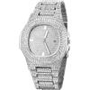 JewelryWe Orologio da Polso Donna al Quarzo Con Strass, Bracciale Senza Numero - Regalo per Amica, Fidanzata, Mamma