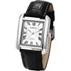JewelryWe Coppia di orologi vintage partner amicizia cinturino in pelle orologio analogico al quarzo orologio da polso classico rettangolare orologio casual con numeri romani quadrante regalo per uomo