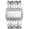 JewelryWe Orologio da Polso Diamante da Donna: Orologio Quadrato Cinturino Largo con Zirconi Brillanti alla Moda al Lavoro Idee Regalo