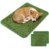 Zinueen Toilette per Cani per Casa e Balcone, 2 Pezzi di Erba Sintetica con Drenaggio Rapido, Tappeto Erboso Lavabile e Tappetino Assorbente per Cuccioli di Piccola Taglia (58,5 x 46 cm)