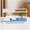 KAKOOTI Acquario per tartarughe con drenaggio sul fondo, 40 x 20 x 22,5 cm, per tartarughe giovani, gamberi di fiume, granchi, anfibi e rettili