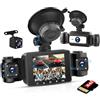 Inefala Full HD 1080P Dash Cam con Quattro Videocamera per Auto 4 Canali 360°, 2,4'' Schermo con 64GB di Memoria e 8 IR Visione Notturna, Registratore di Viaggio con G-Sensor e Monitoraggio Parcheggio