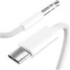 Obllemn USB C a Aux, Cavo da USB C a 3,5mm per 15 Pro Max/15 Plus, Galaxy S22/S21/S20/Note20, P40/P30/P20, Mate 20/30/40, cuffie, audio domestico/auto(Bianco)