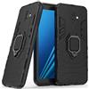 MaiJin LuluMain Compatibile con Galaxy J6+ (2018) Cover, Custodia Armor Anello Cavalletto (Funziona con Il Supporto Magnetico per Auto) Case Paraurti per Samsung Galaxy J6 Plus (Nero)