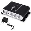 DollaTek LEPY LP-838 Accessorio Audio per subwoofer Stereo con Amplificatore per Canale Auto (Nero) con Luce a LED