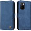 SEAHAI Cover per Xiaomi Redmi 10 / Redmi 10 2022, Ultra Sottile Custodia Premium Pelle Portafoglio Kickstand Slot per Schede [RFID Blocking] TPU Antiurto Flip Cover Libro - Blu