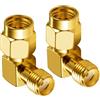 Vecys Adattatore 4G Adattatore SMA Maschio a Femmina Angolo Retto 90 ° Convertitore SMA per Cavo coassiale RF Scheda PCI 2G 3G Router Antenna WiFi Rete WLAN senza Fili 2 Pezzi
