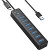 PHIXERO Hub USB 3.0 7 Porta, Sdoppiatore con Porte USB Multiple per PC, Macbook, Mac Pro/Mini, iMac, Surface Pro, XPS, Unità flash USB, Laptop, HDD Mobile, ecc