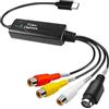 Ausi Adattatore per scheda di acquisizione video da RCA AV a USB C, convertitore da S-Video composito a USB per VHS VCR DVD su PC Mac