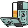 ESTH® Custodia per Samsung Galaxy A34 5G con Custodia per Fotocamera Scorrevole e Supporto ad Anello [Cover Paraurti Compatibile con Supporto Magnetico per Auto], Verde