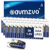 avmzvo Batterie AAA, LR03 Batterie alcaline 36 pezzi, 1,5 V, potenza duratura, ad alte prestazioni, può essere utilizzata per giocattoli, sveglie e altri dispositivi elettronici【Garanzia di 10 anni】