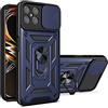 ESTH® Custodia per Honor X8 con Custodia per Fotocamera Scorrevole e Supporto ad Anello [Cover Paraurti Compatibile con Supporto Magnetico per Auto], Blu