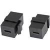 AAOTOKK 3.1 USB C Keystone Jack Adattatore per Chiave di Volta Tipo-C USB 3.1 Femmina a Femmina Inserto Keystone Adattatore per Accoppiatore per Pannello di Uscita Piastra a Muro(Nero/2 Pezzi)