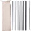 morneve Bubble Tea Cannucce Inox riutilizzabili metallo Boba Smoothie perla di tapioca Tè al latte Milkshake Paglia da tè a bolle 12 mm di larghezza 0,5 con sacchetto pennello 5pcs