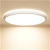 Swoieltr Plafoniera LED rotonda piatta, 22,3 cm Plafoniera LED 18W 1600LM 4000K Bianco neutro IP44 Lampada da soffitto impermeabile per bagno Cucina Corridoio Camera da letto
