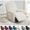 YushengTai Copripoltrona 4 Pezzi per Poltrona Relax - Rivestimento Completo in Velluto per Poltrona Reclinabile e Poltrona TV con Tasche - Adatto per Soggiorno e Sala da Pranzo