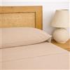 TRAMAS+ Lenzuola Singolo Cotone 100% 90x200 cm, Completo con Lenzuolo Sotto con Angoli, Lenzuolo Sopra e 1 Federa, Certificato STANDARD 100 OEKO-TEX - Beige Sabbia