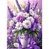 AIRDEA Lavanda Diamond Painting, Fiore Viola Diamond Painting Kit Completo, Diamantini Crystal Art Hobby Creativi Adulti Decorazione per Casa 30x40 cm