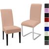 Eozakavod Coprisedie con Schienale 2PCS,Universale Fodere Coprisedie Moderno Coperture per Sedie Coprisedia Elasticizzato Lavabile Estraibile Copertura della Sedia Coprisedia per Hotel,Feste(Sabbia,2PCS)-C