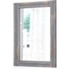 AAZZKANG - Specchio da parete rettangolare rustico con cornice in legno, grande, 66x45,5 cm, per casa colonica, bagno, soggiorno, camera da letto, grigio