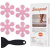 Secopad Adesivi per vasca da bagno, antiscivolo, di sicurezza per la doccia, con raschietto di alta qualità (Rosa)