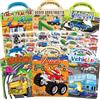 Elfew 6 Pezzi Auto Libro Adesivi Attacca e Stacca Bambini 2 3 4 5 6 Anni, 3D Riutilizzabile Stickers, 210+ Auto Stickers Adesivi, Regali per Feste, Regalo per Ragazzo