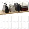 Cong.Lai 16 Pezzi Divisori per Scaffali Trasparenti in Acrilico: Organizer Multifunzionale per Armadio - Divisore per Scaffali 30 x 20 cm - Divisore Regolabile per Armadio, Camera da Letto, Librerie