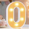 Poeruse Luce a LED con numero 2, luce bianca calda, a specchio dorato, regalo per ragazze e donne, decorazione per feste di compleanno, luce notturna (numero 0 oro)