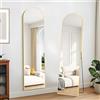 KOCUUY Specchio ad Arc a Figura Intera, 150 x 40 cm Oro Specchio da Appoggio Grande Per In Piedi, Grande Mirror da Parete Con Cornice In Metallo Per Soggiorno, Camera da Letto, Corridoio