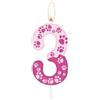 mciskin rosa zampa di can compleanno Candele, ragazzi ragazze 3° compleanno decorazioni,candele rosa numero 3 per torta, candele con impronta di zampa di per decorazioni di festa di compleanno