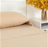 TRAMAS+ Completo Lenzuola Matrimoniale 160x200, 100% cotone, Biancheria da Letto, Lenzuola e 2 federa da letto, Certificata STANDARD 100 by OEKO-TEX - Beige Sabbia