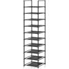 Zencantorous Scarpiera, 10 Ripiani, Scaffale Portascarpe in Metallo, Scarpiera Verticale, Scarpiera Salvaspazio con Ganci, Scaffale Salvaspazio, per Ingresso, Soggiorno, Camera da Letto, Nera